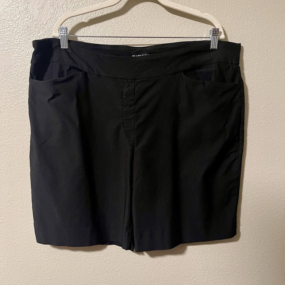 Hilary Radley Pull On Dress Shorts Black Stretch Minimalist Summer‎ Capsule XXL